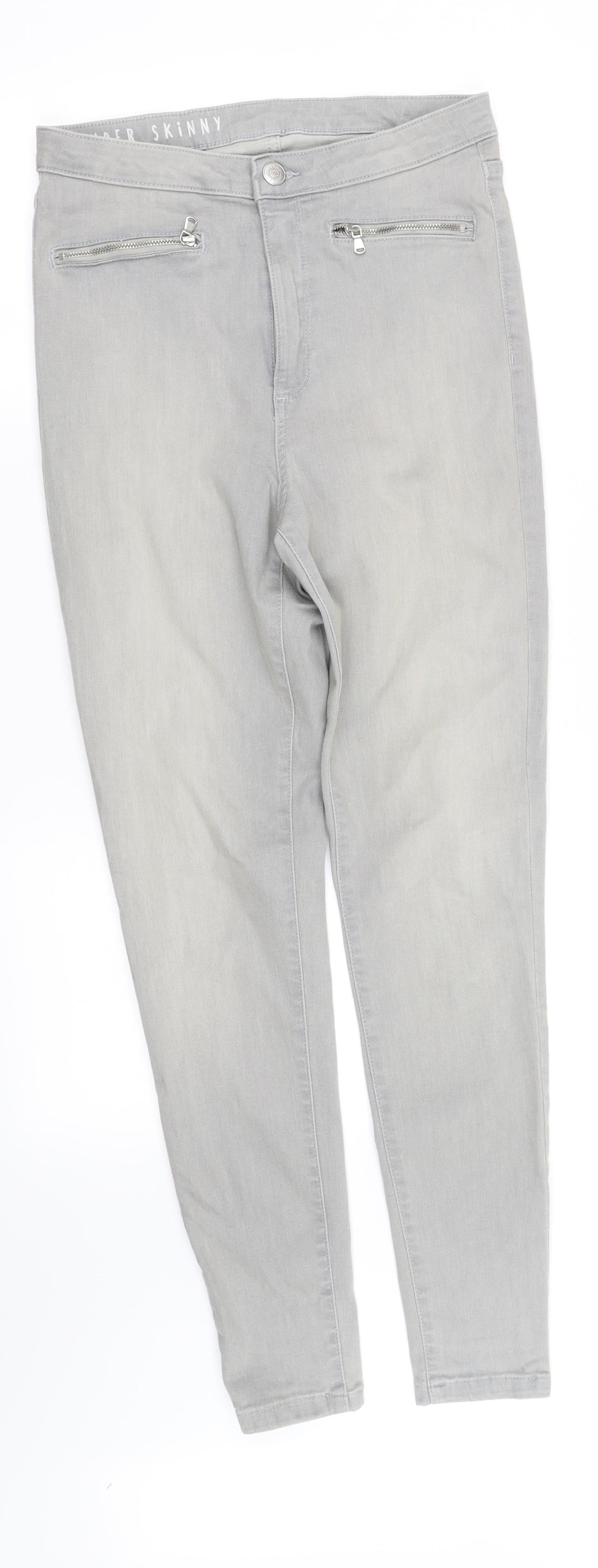 Womens UK Size 12 pre worn Regular Fit Straight Grey Jeans