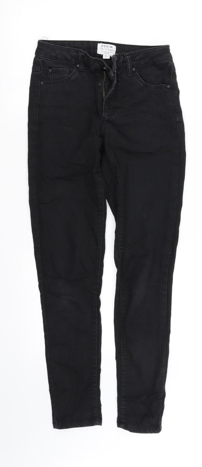 Womens UK Size 6 pre worn Regular Fit Straight Black Jeans