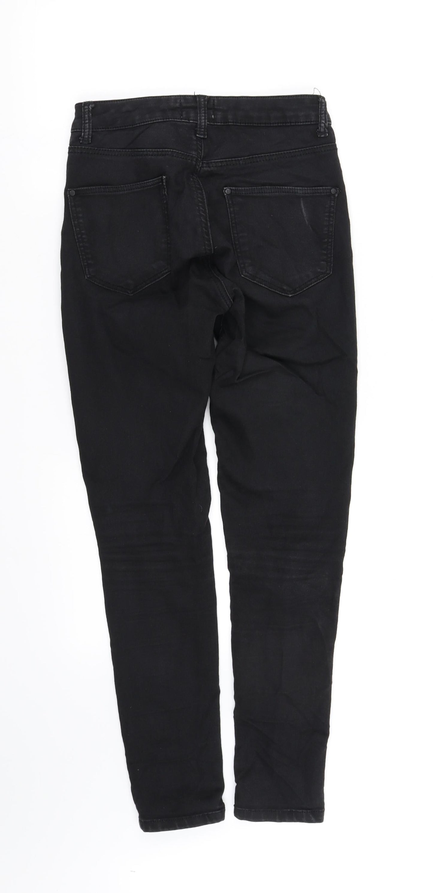 Womens UK Size 6 pre worn Regular Fit Straight Black Jeans