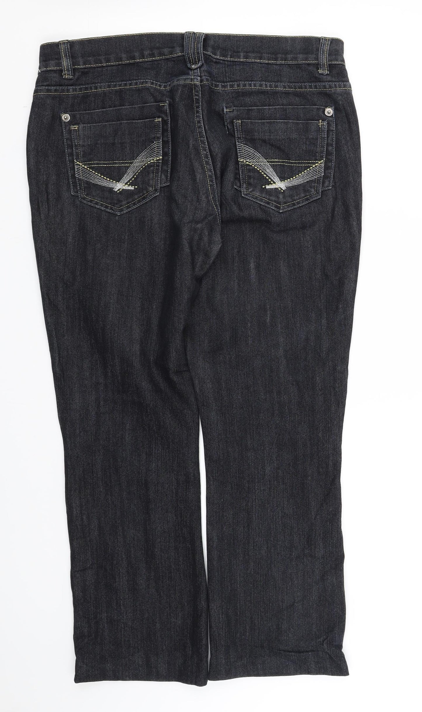 Womens UK Size L pre worn Regular Fit Straight Black Jeans