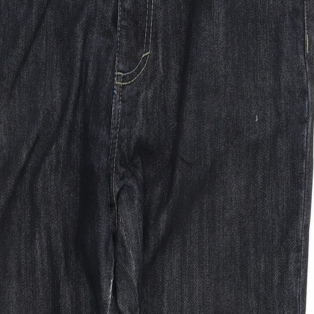 Womens UK Size L pre worn Regular Fit Straight Black Jeans