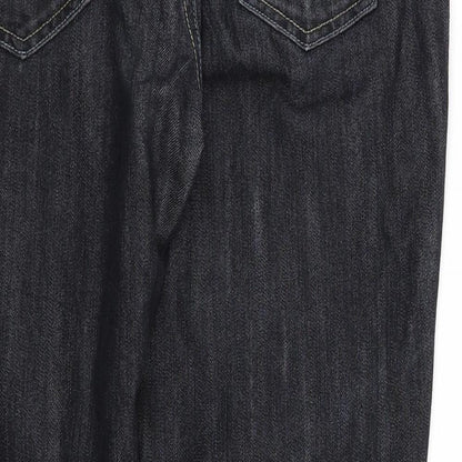 Womens UK Size L pre worn Regular Fit Straight Black Jeans