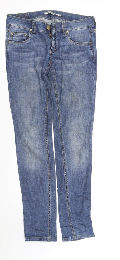 Womens UK Size S Terranova Regular Fit Straight Blue Jeans