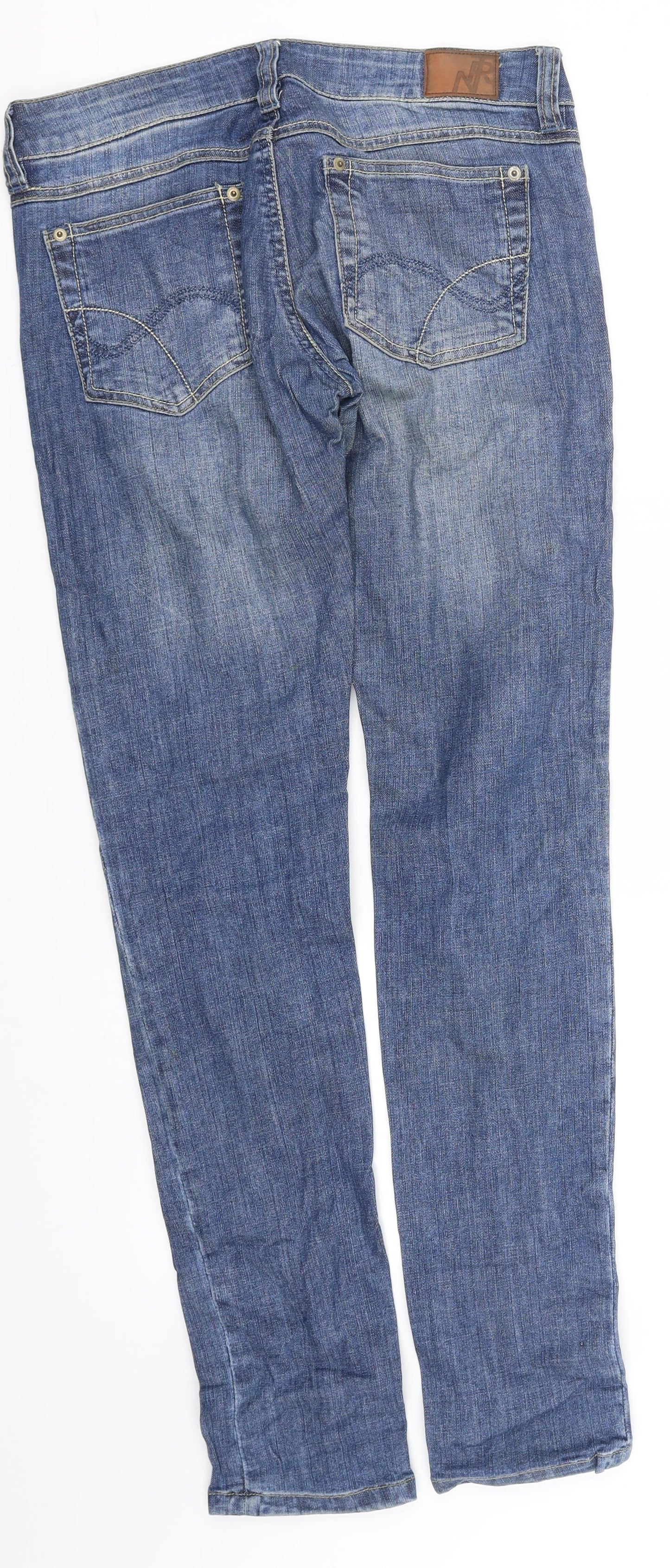 Womens UK Size S Terranova Regular Fit Straight Blue Jeans
