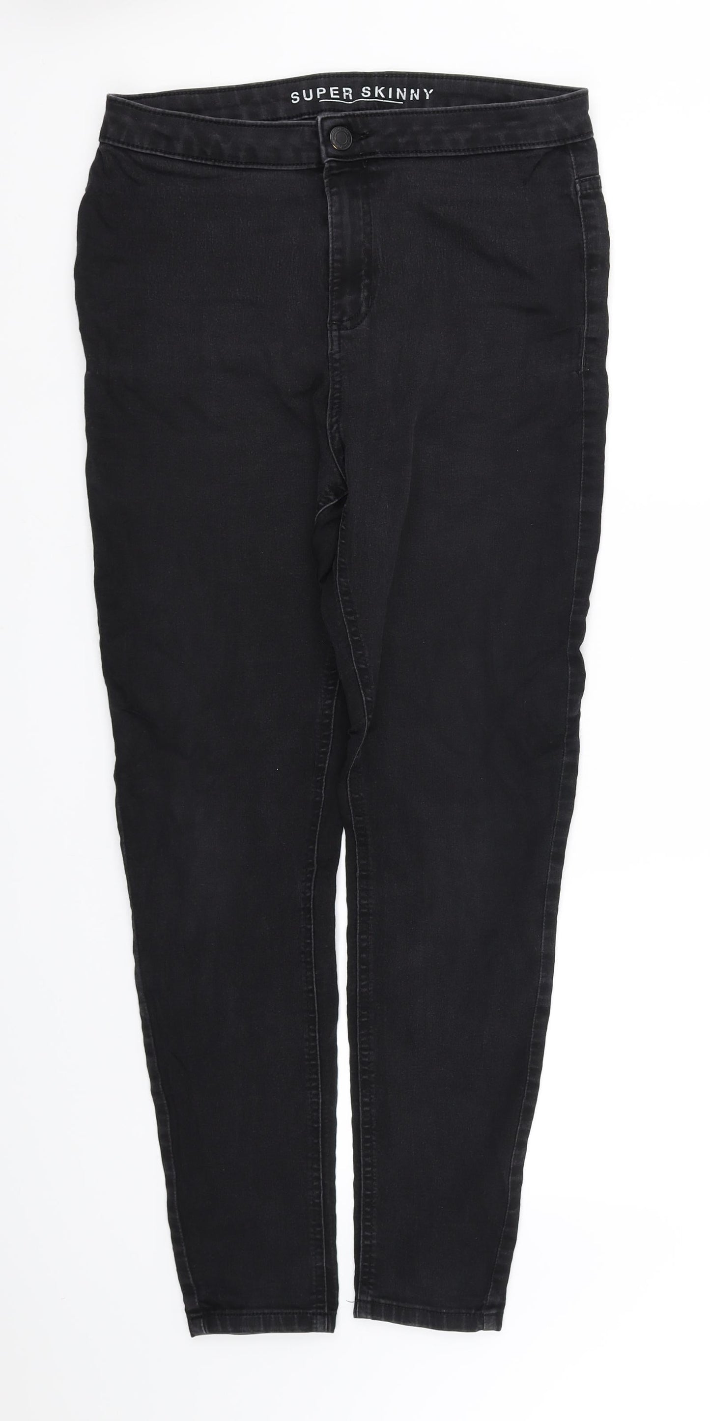 Womens UK Size 14 pre worn Regular Fit Straight Black Jeans