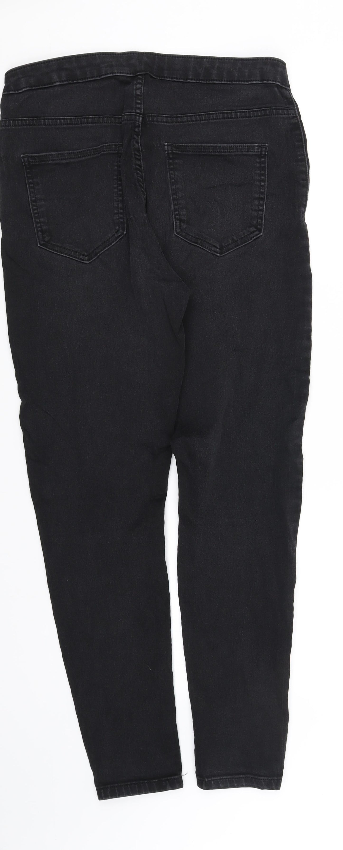 Womens UK Size 14 pre worn Regular Fit Straight Black Jeans