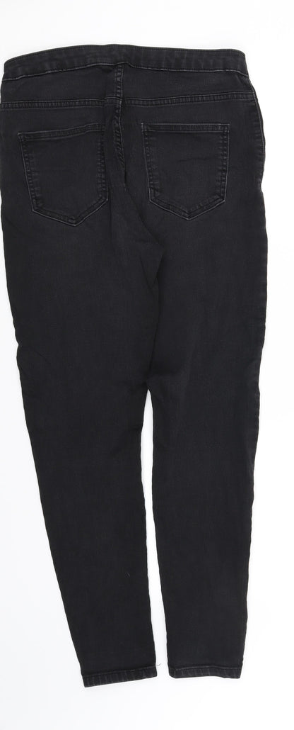 Womens UK Size 14 pre worn Regular Fit Straight Black Jeans