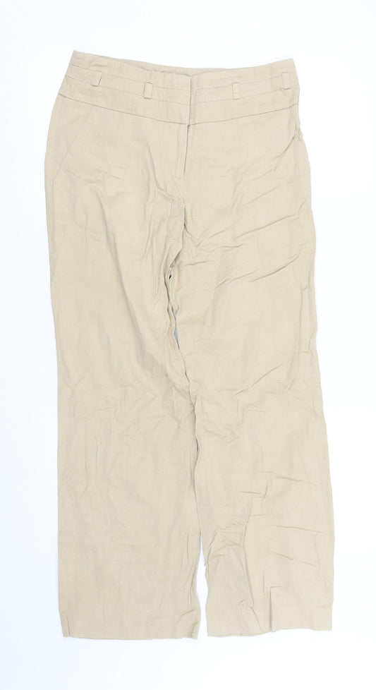 Womens UK Size 8 pre worn Regular Fit Straight Beige Jeans