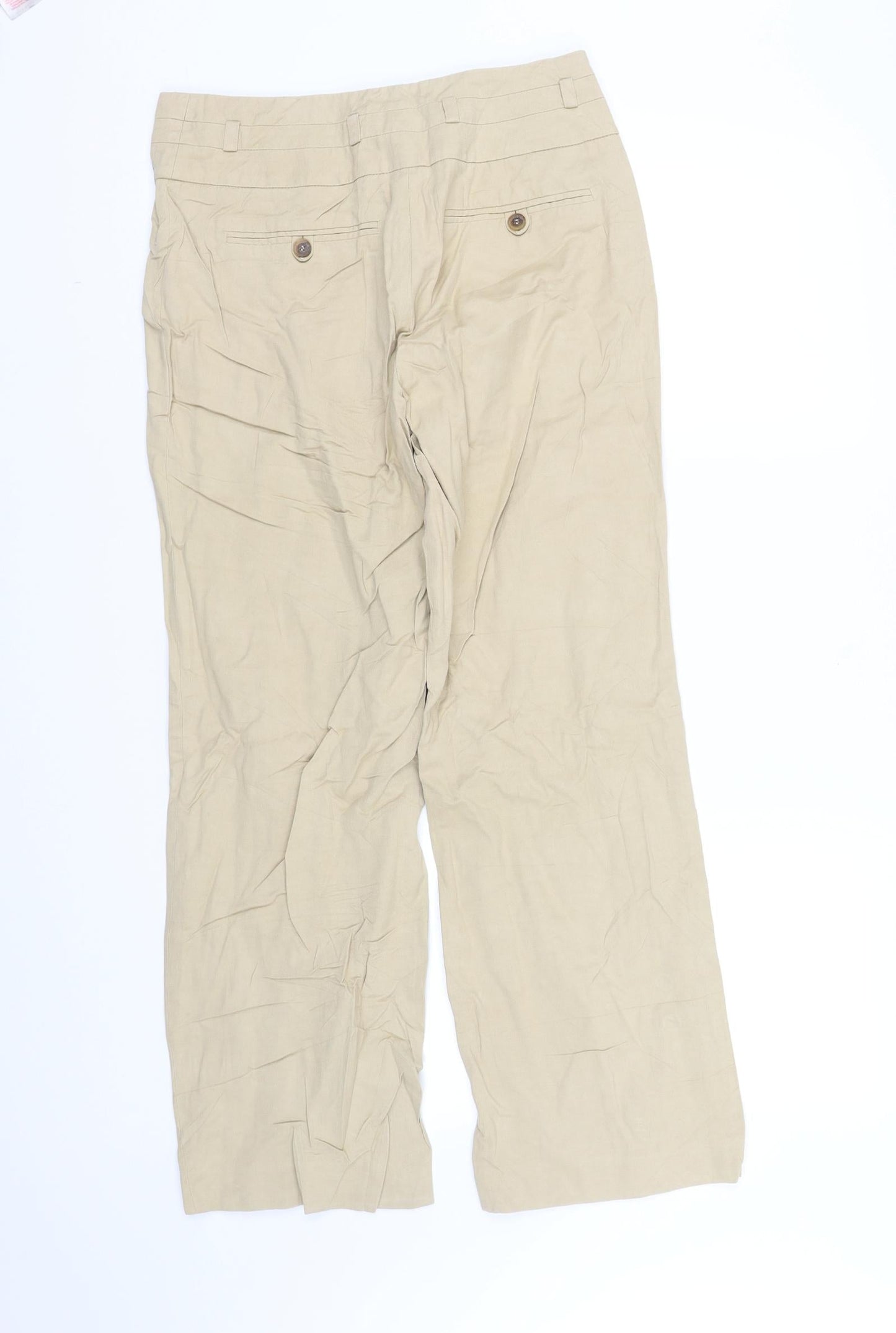 Womens UK Size 8 pre worn Regular Fit Straight Beige Jeans