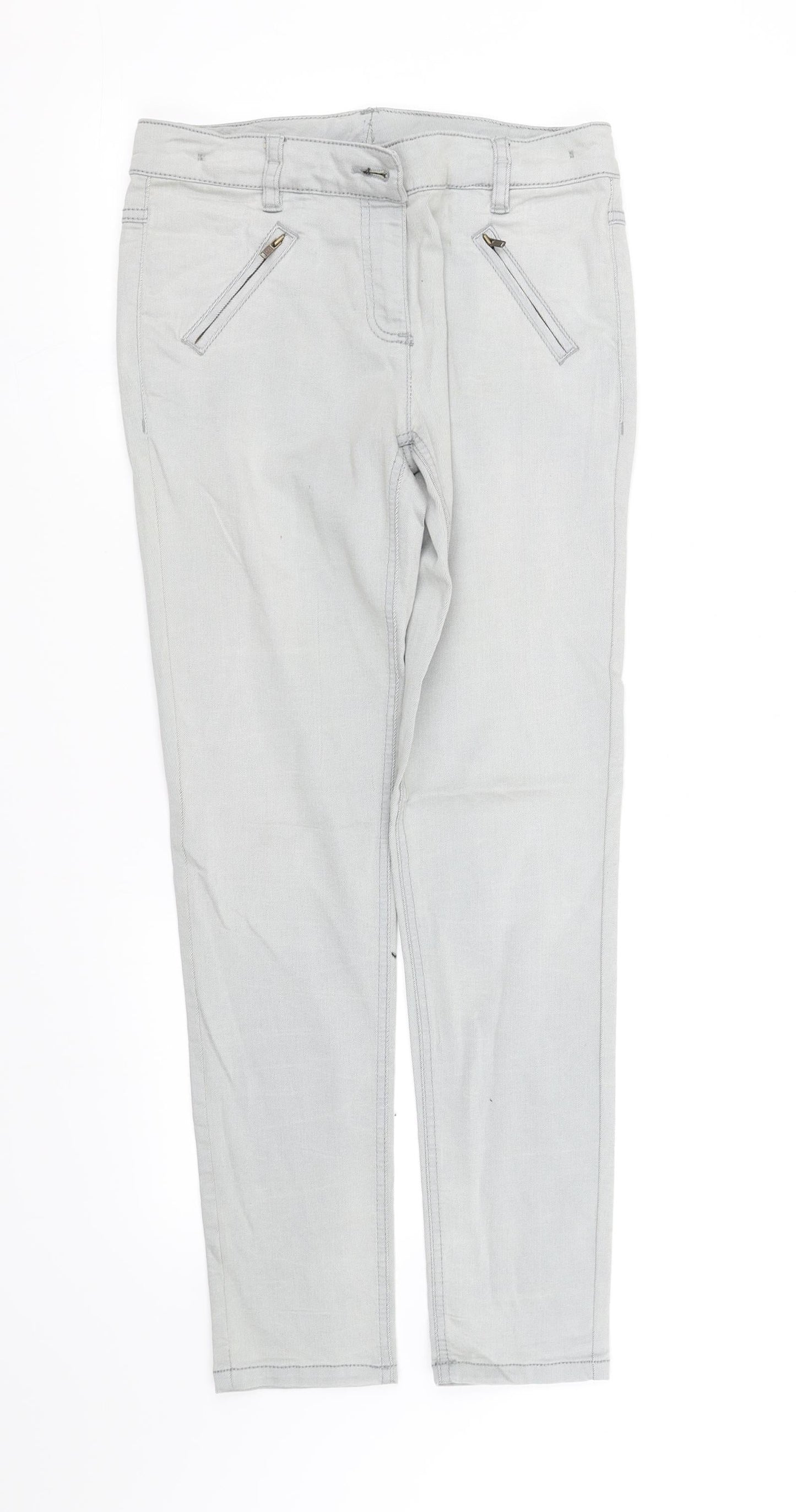 Womens UK Size 12 pre worn Regular Fit Straight Grey Jeans