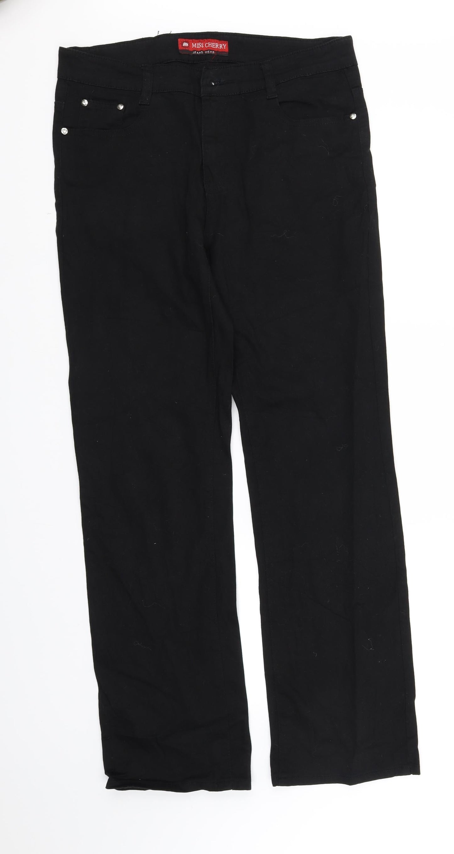 Womens UK Size 12 miss cherry Regular Fit  Black Trousers