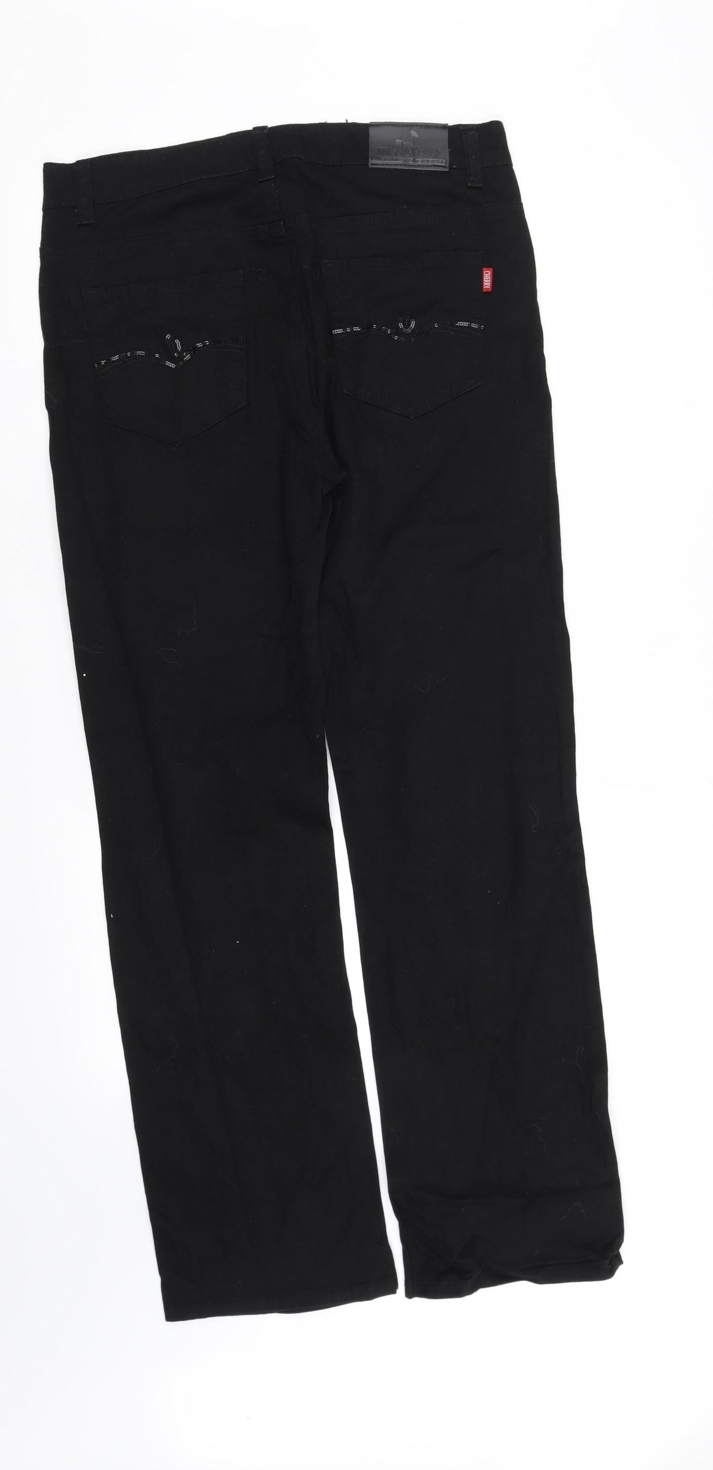 Womens UK Size 12 miss cherry Regular Fit  Black Trousers