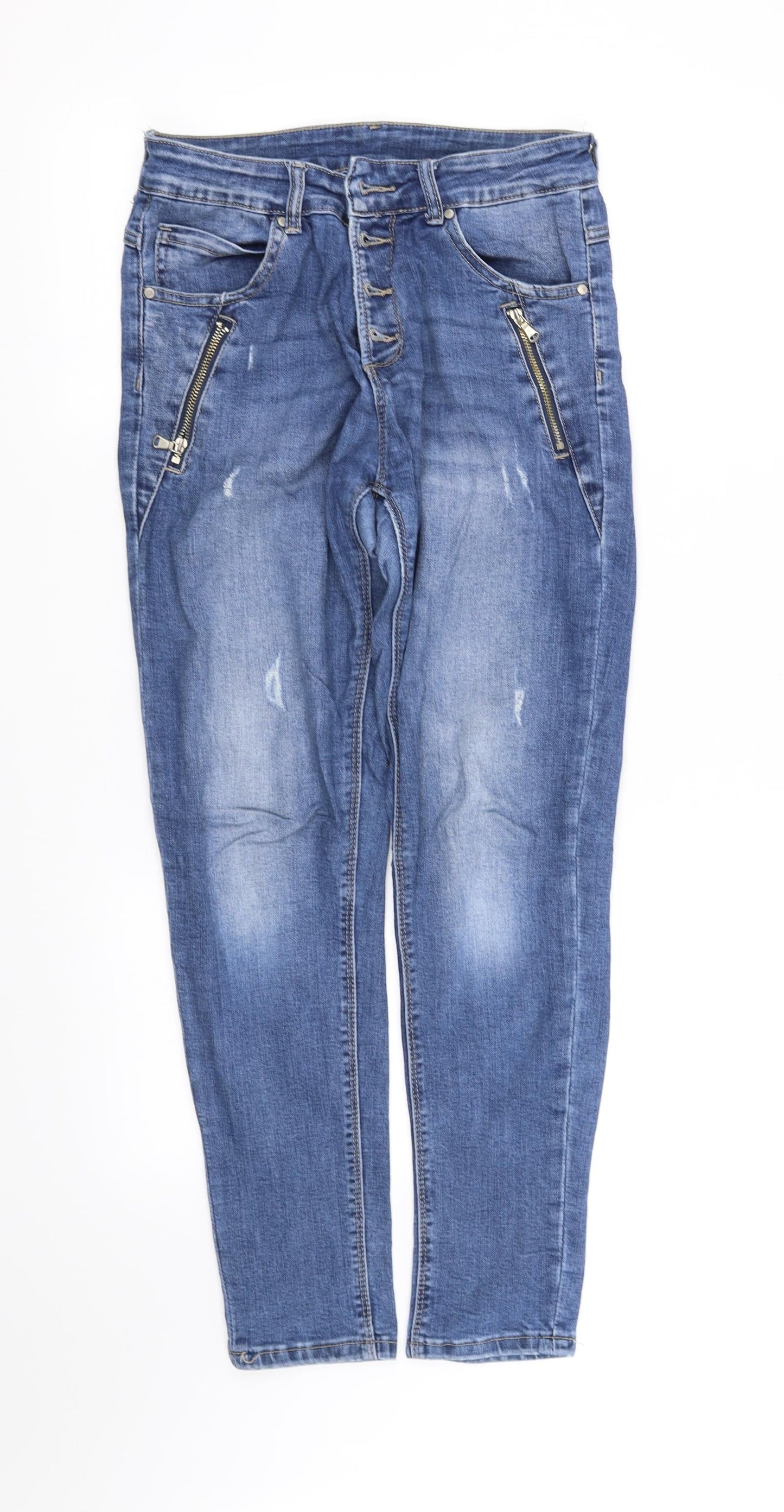 Womens UK Size XS pre worn Regular Fit Straight Blue Jeans