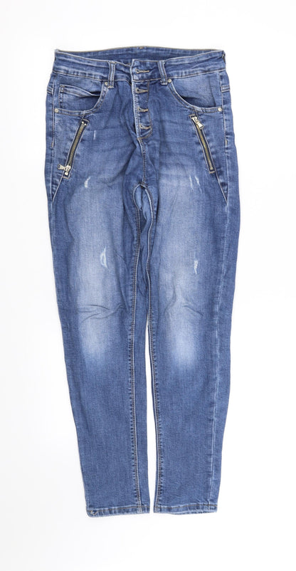 Womens UK Size XS pre worn Regular Fit Straight Blue Jeans