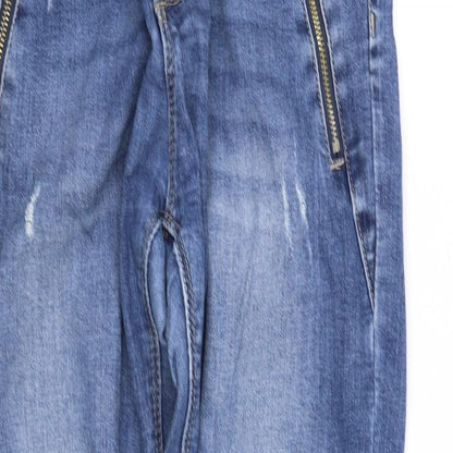 Womens UK Size XS pre worn Regular Fit Straight Blue Jeans