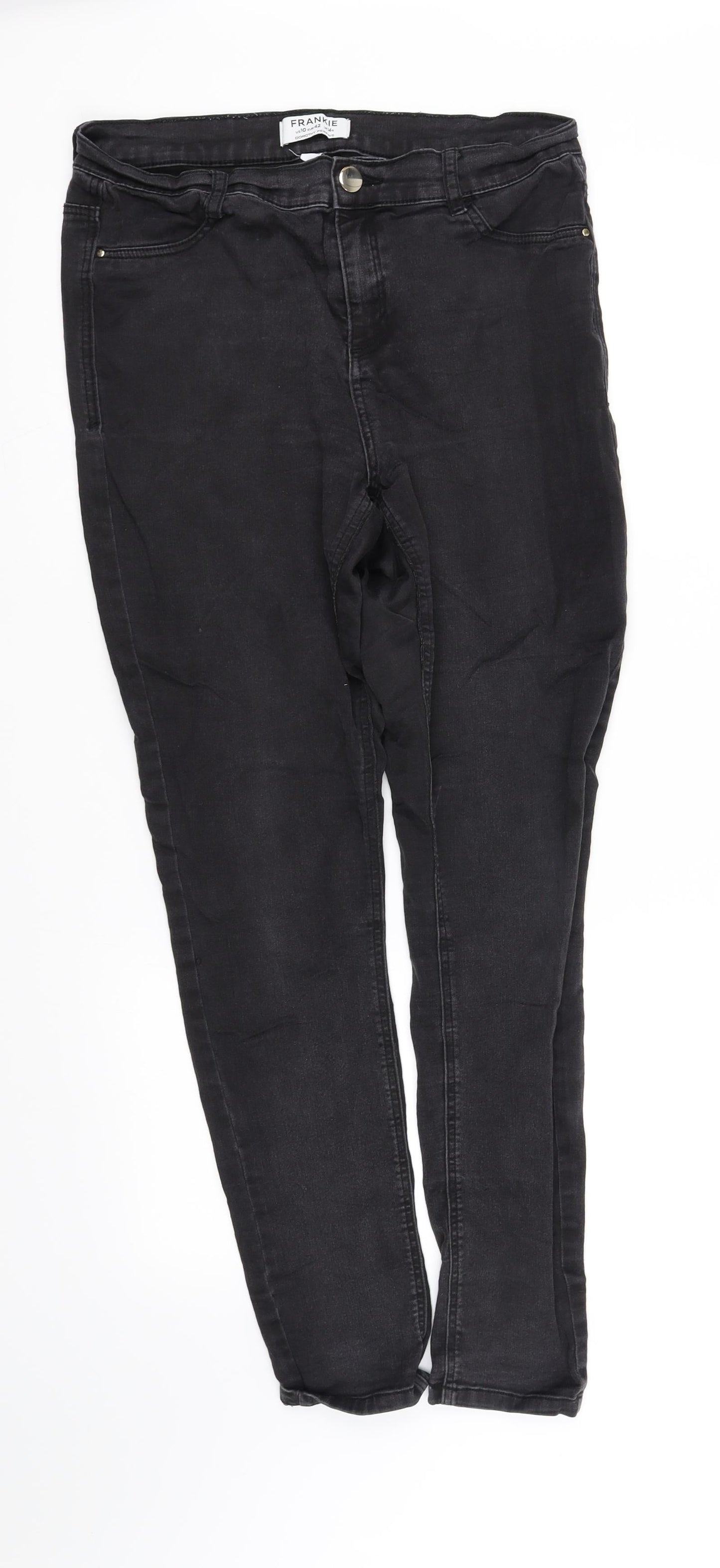 Womens UK Size 10 pre worn Regular Fit  Black Trousers