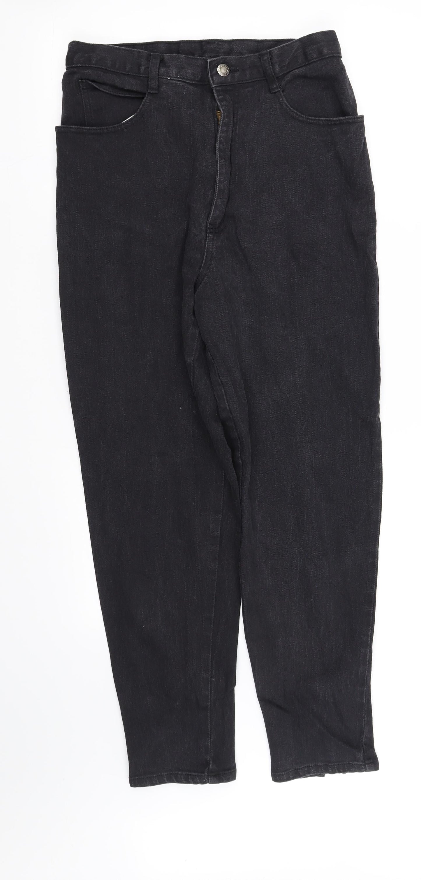 Womens UK Size 14 pre worn Regular Fit Straight Black Jeans