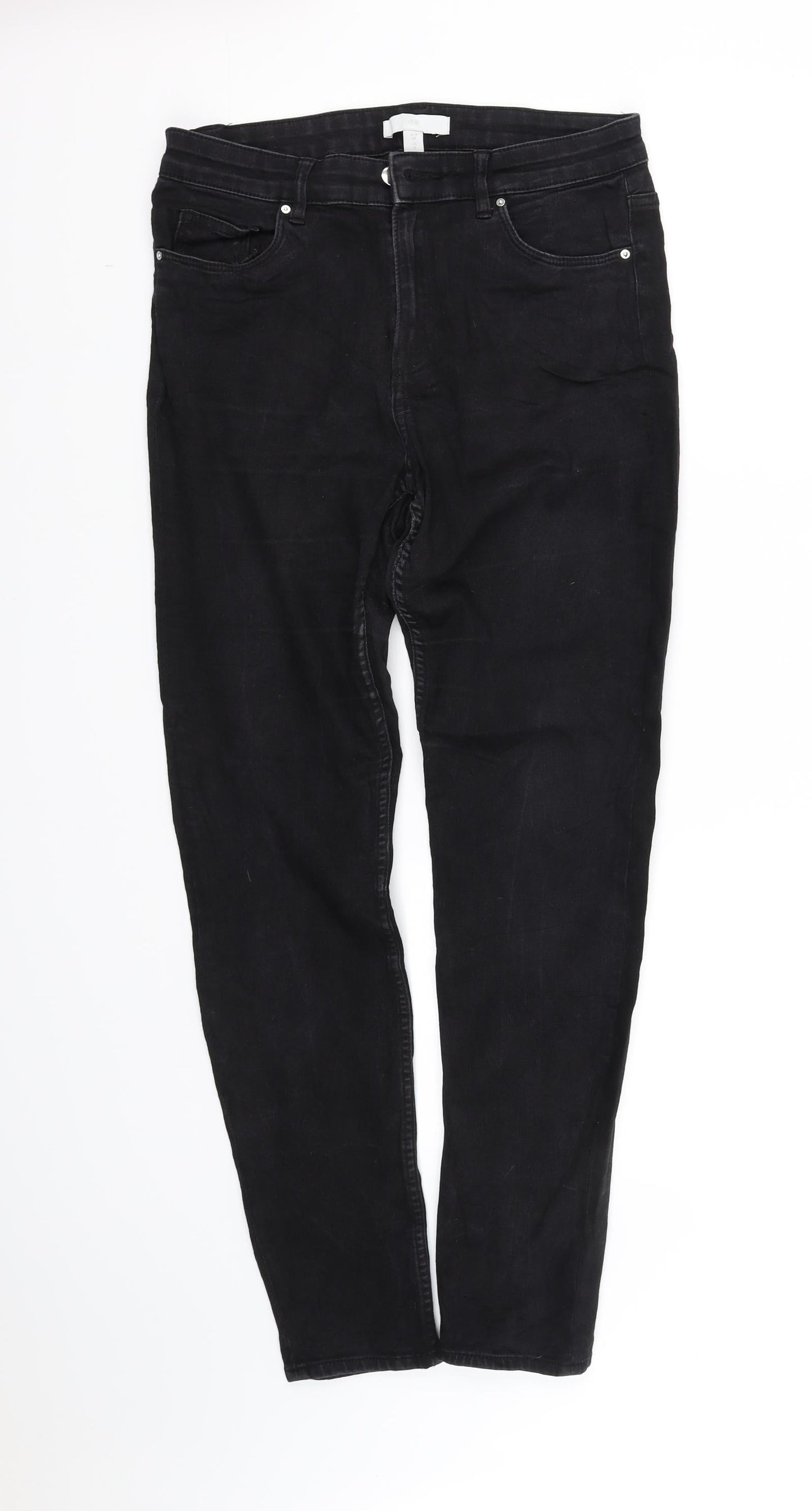 m&m Womens Black   Trousers  Size 12 L30 in