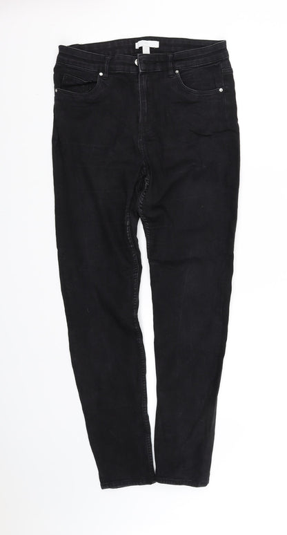 m&m Womens Black   Trousers  Size 12 L30 in