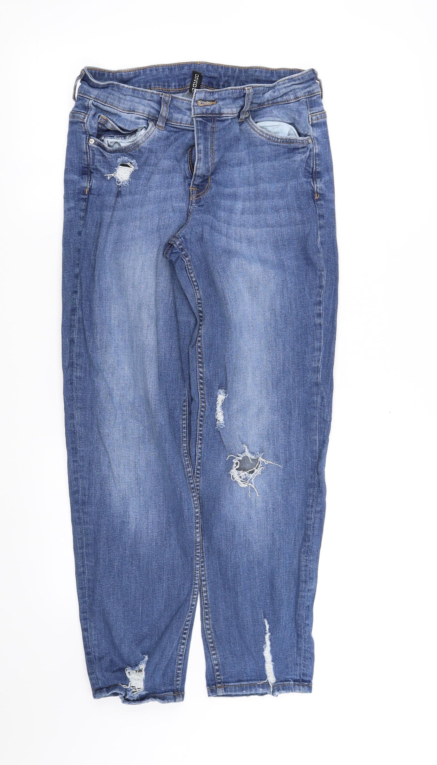 Womens UK Size 12 Divided Regular Fit Straight Blue Jeans