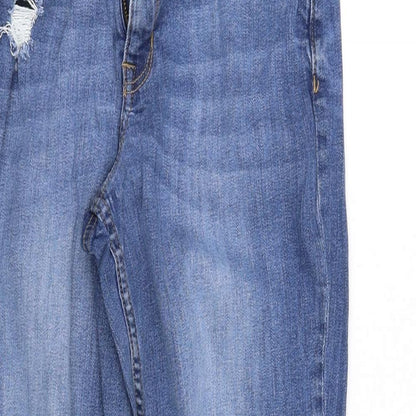 Womens UK Size 12 Divided Regular Fit Straight Blue Jeans