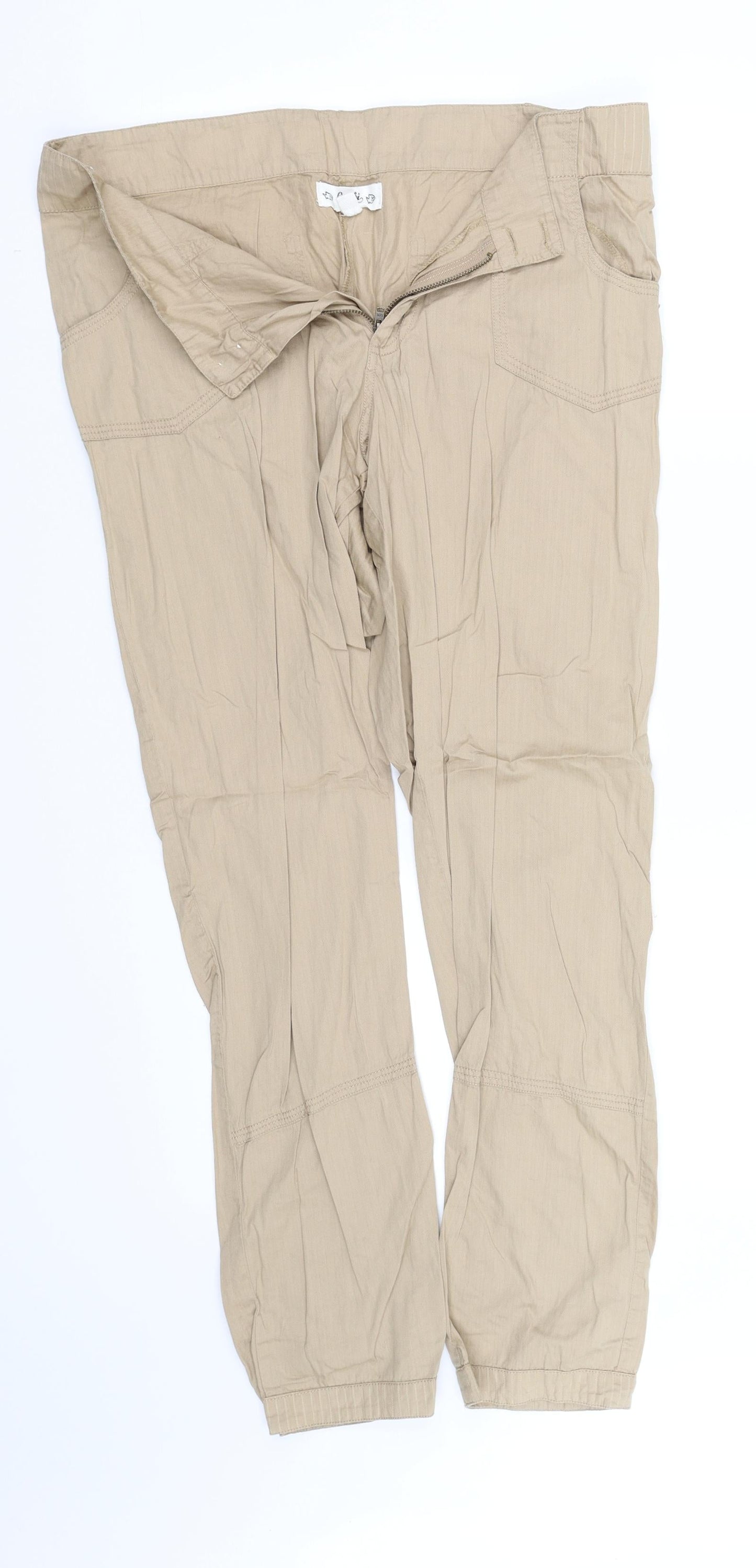 Womens UK Size L pre worn Regular Fit  Beige Trousers