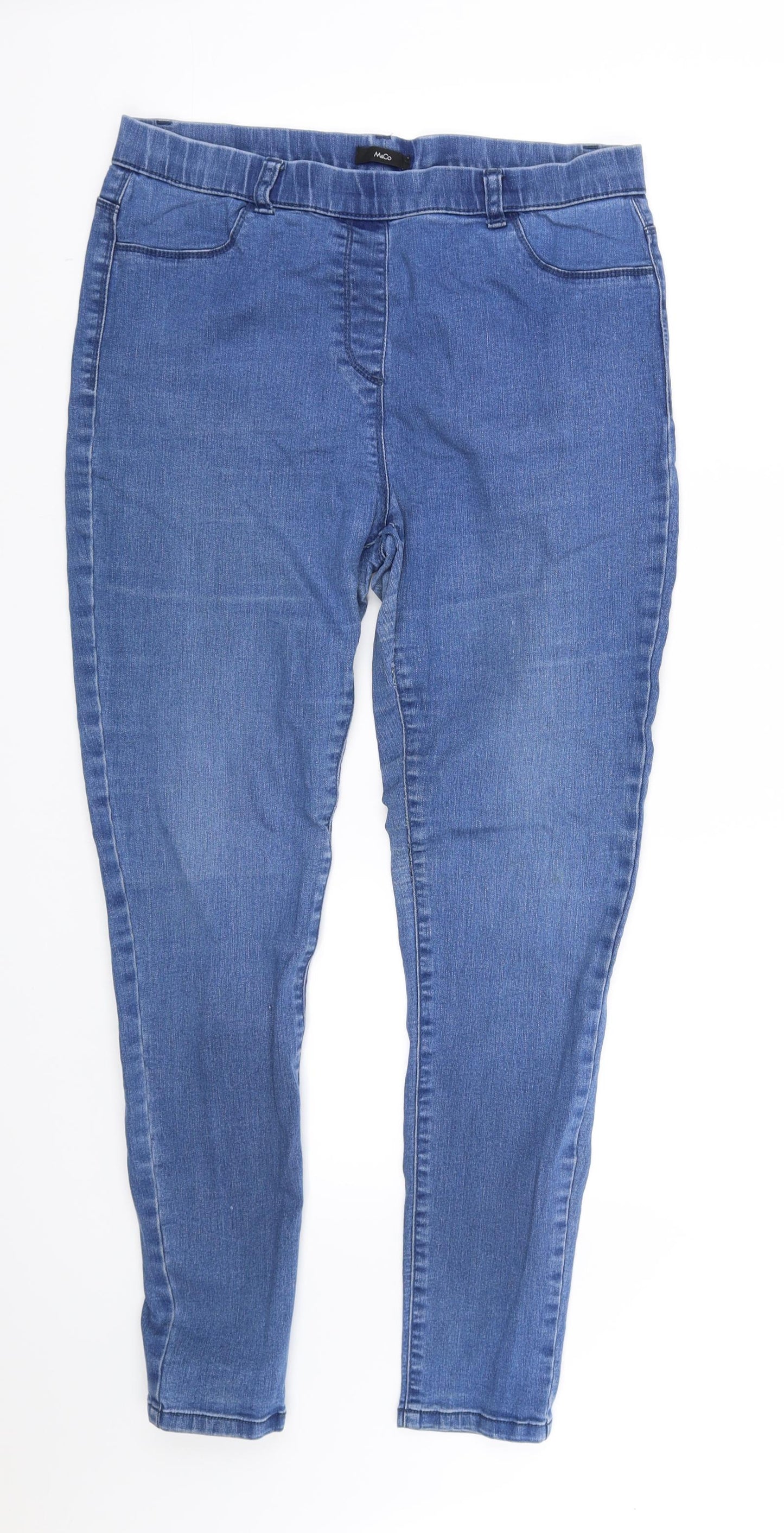 M&Co Womens Blue   Straight Jeans Size 10 L34 in