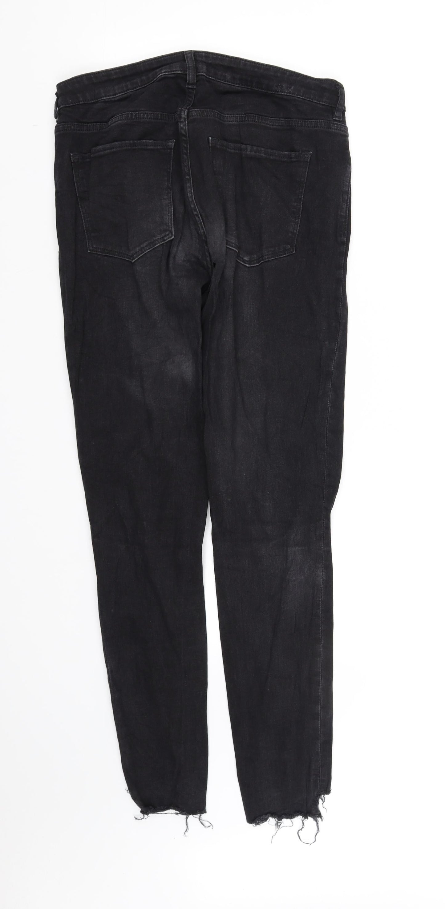 Womens UK Size 12 Divided Regular Fit Straight Black Jeans