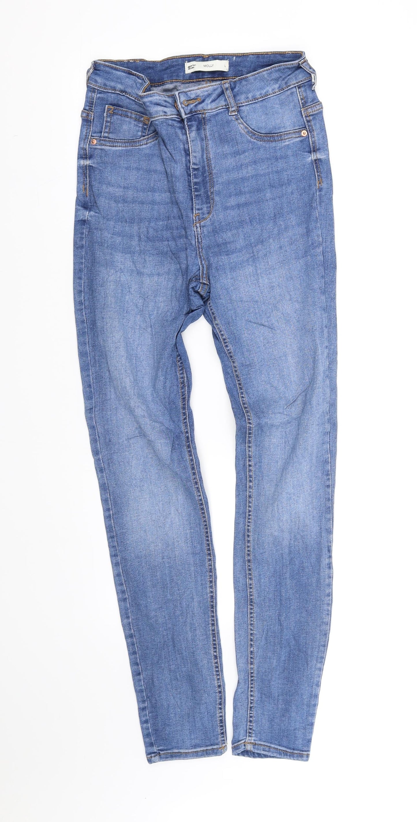Womens UK Size L molly Regular Fit Straight Blue Jeans