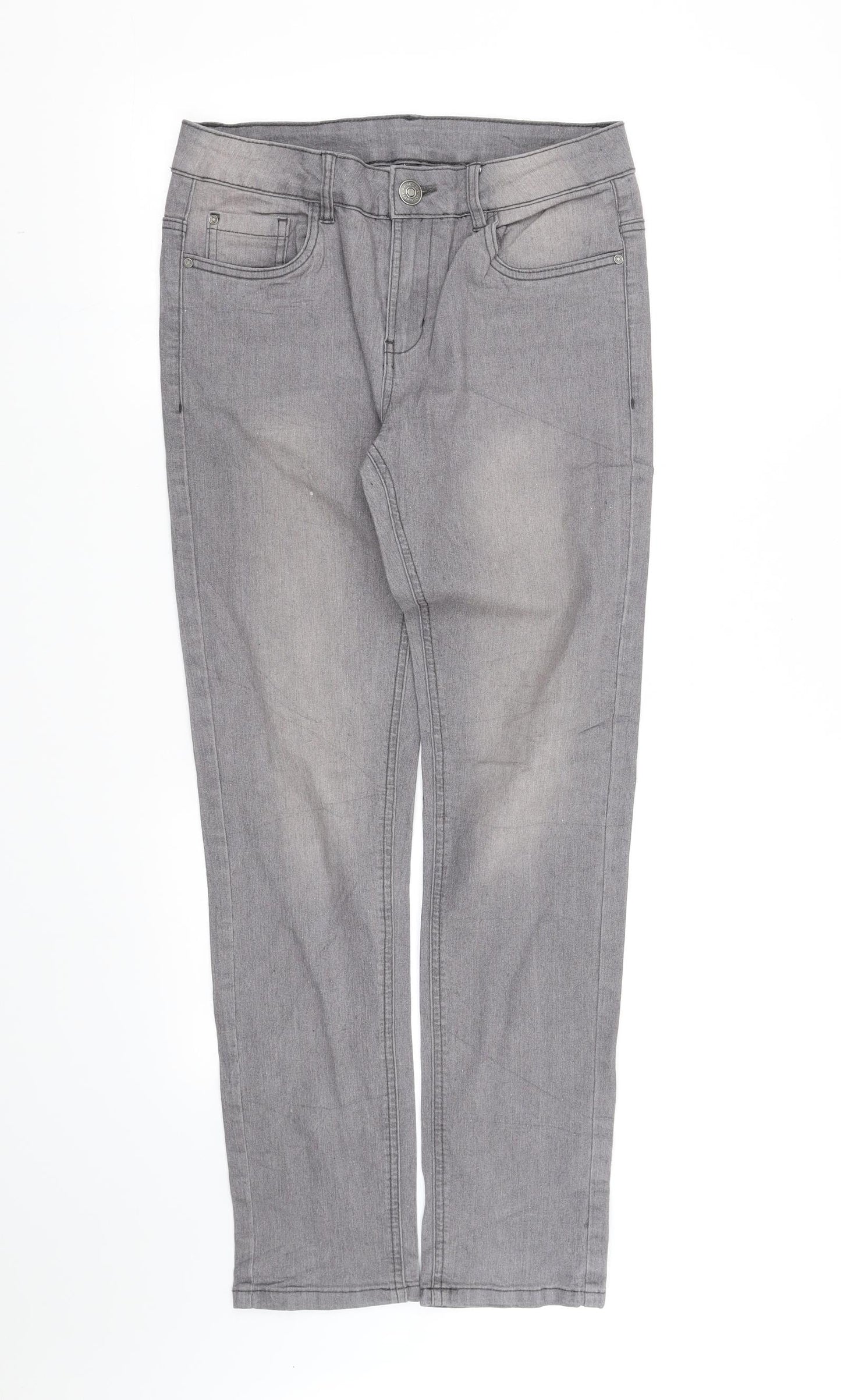 Womens UK Size S pre worn Regular Fit Straight Grey Jeans