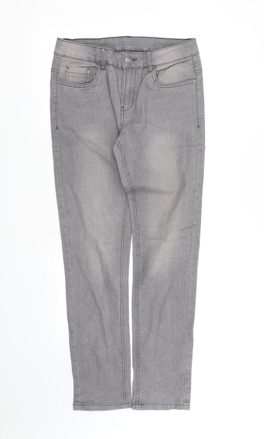 Womens UK Size S pre worn Regular Fit Straight Grey Jeans