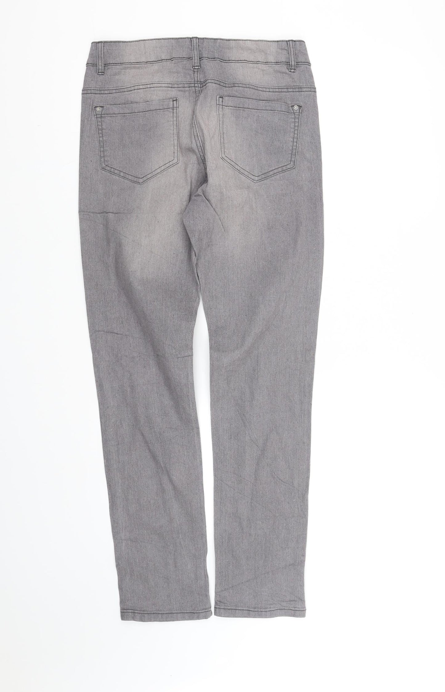 Womens UK Size S pre worn Regular Fit Straight Grey Jeans