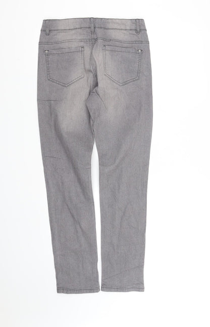 Womens UK Size S pre worn Regular Fit Straight Grey Jeans