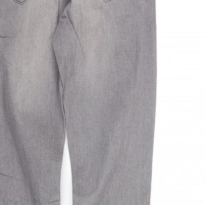 Womens UK Size S pre worn Regular Fit Straight Grey Jeans