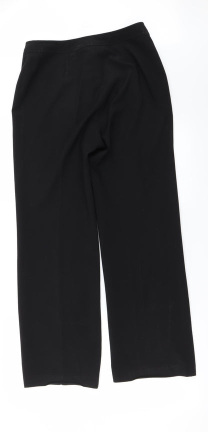 Womens UK Size 12 Preworn Regular Fit  Black Trousers