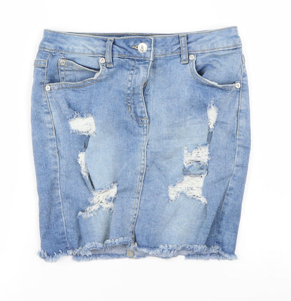 parisian Womens Blue   A-Line Skirt Size 8