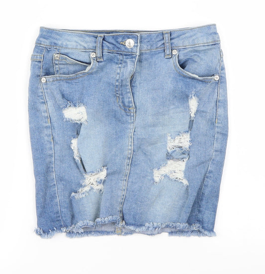 parisian Womens Blue   A-Line Skirt Size 8