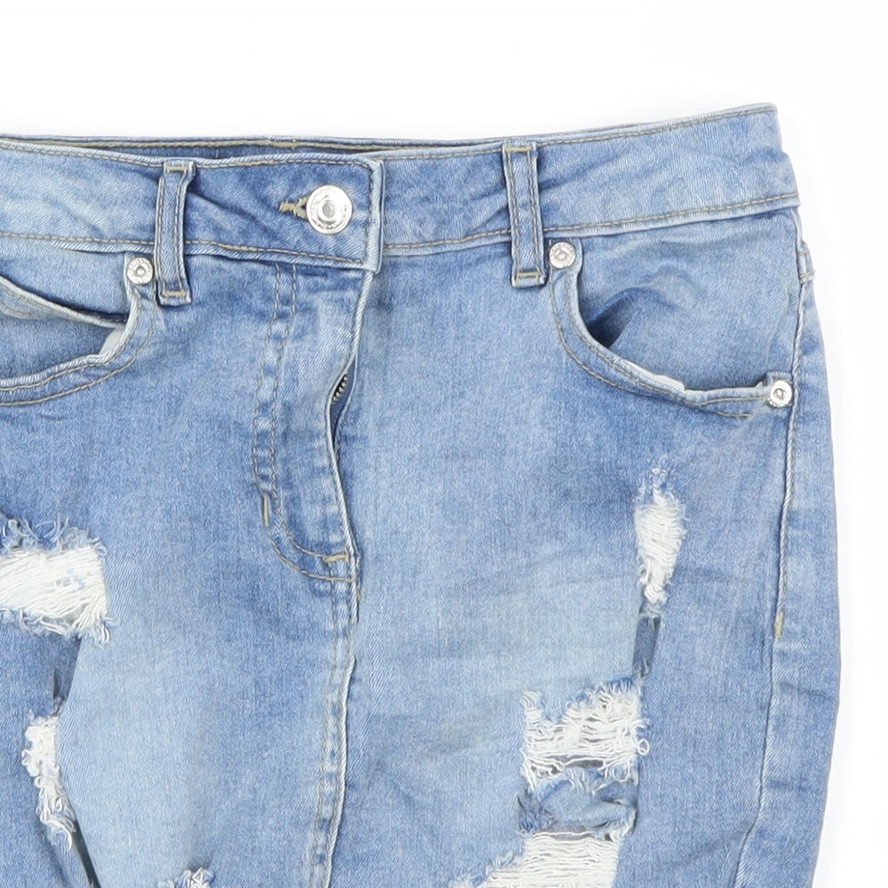 parisian Womens Blue   A-Line Skirt Size 8