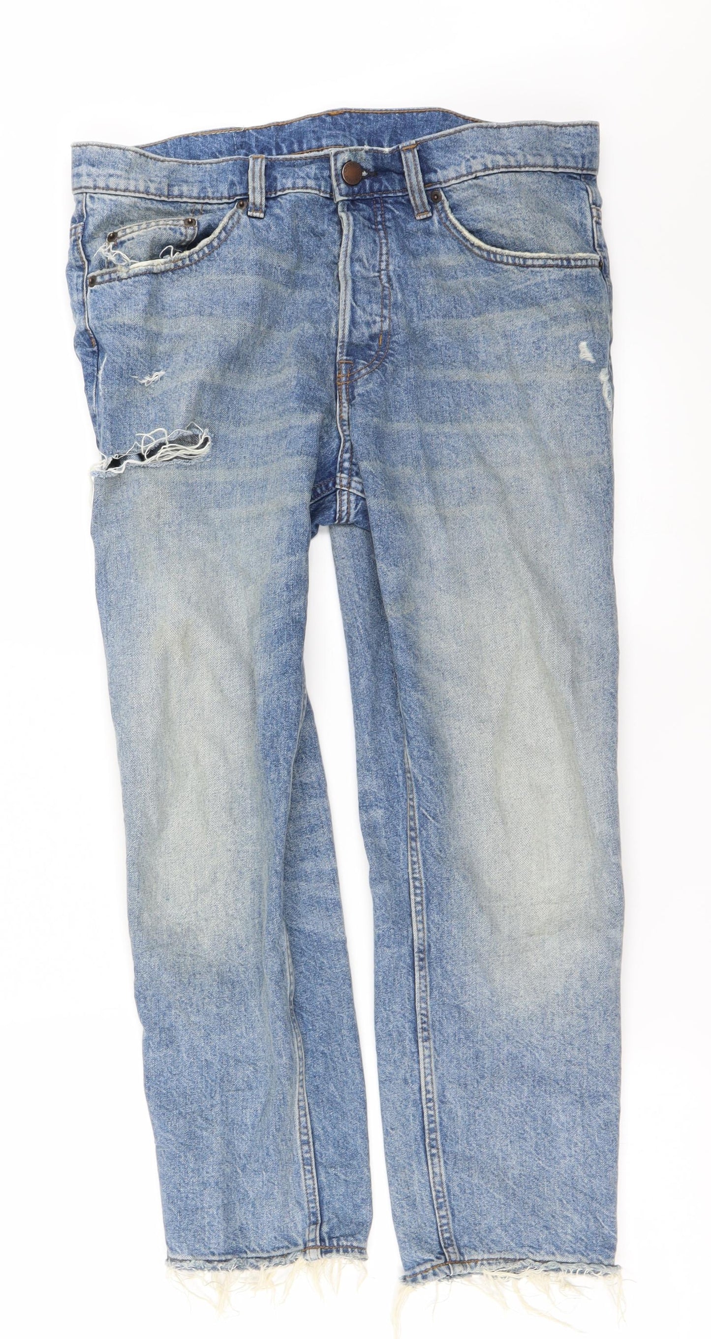Womens UK Size 32 in Preworn Regular Fit Straight Blue Jeans