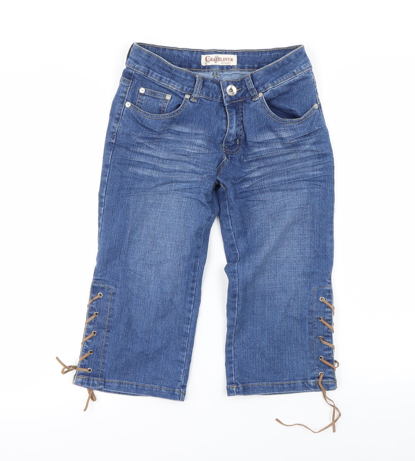 Womens UK Size 23 in Preworn Regular Fit Straight Blue Jeans