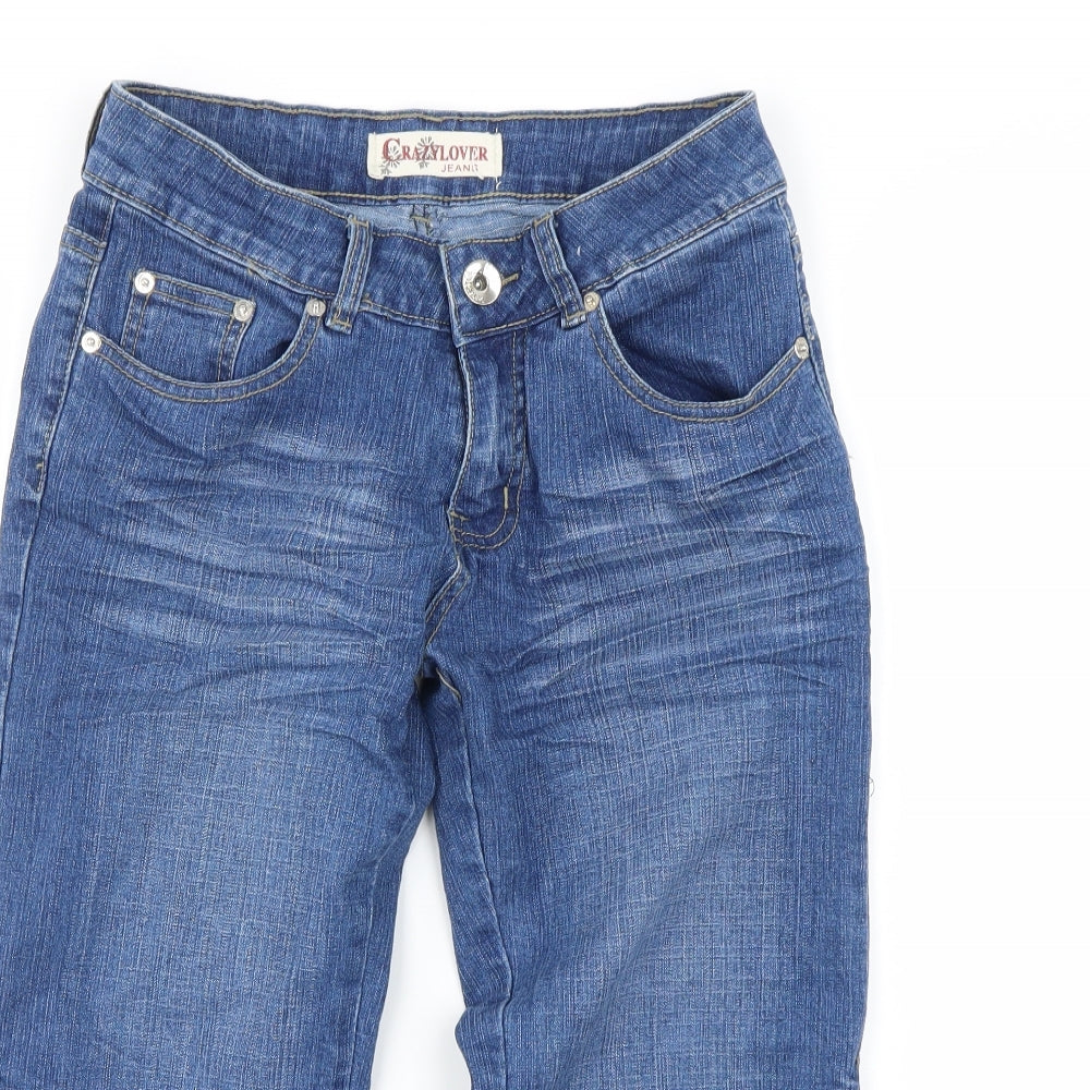 Womens UK Size 23 in Preworn Regular Fit Straight Blue Jeans
