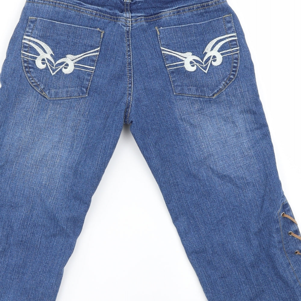 Womens UK Size 23 in Preworn Regular Fit Straight Blue Jeans