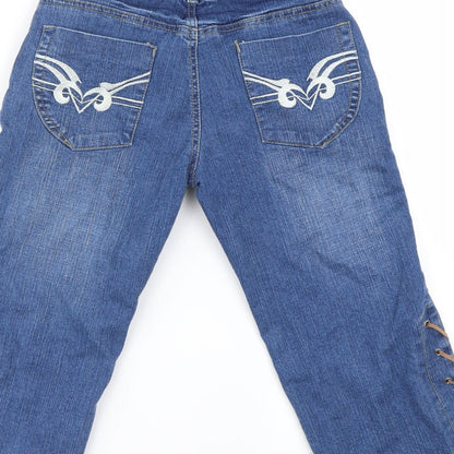 Womens UK Size 23 in Preworn Regular Fit Straight Blue Jeans