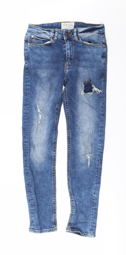 Womens UK Size 23 in Preworn Regular Fit Straight Blue Jeans