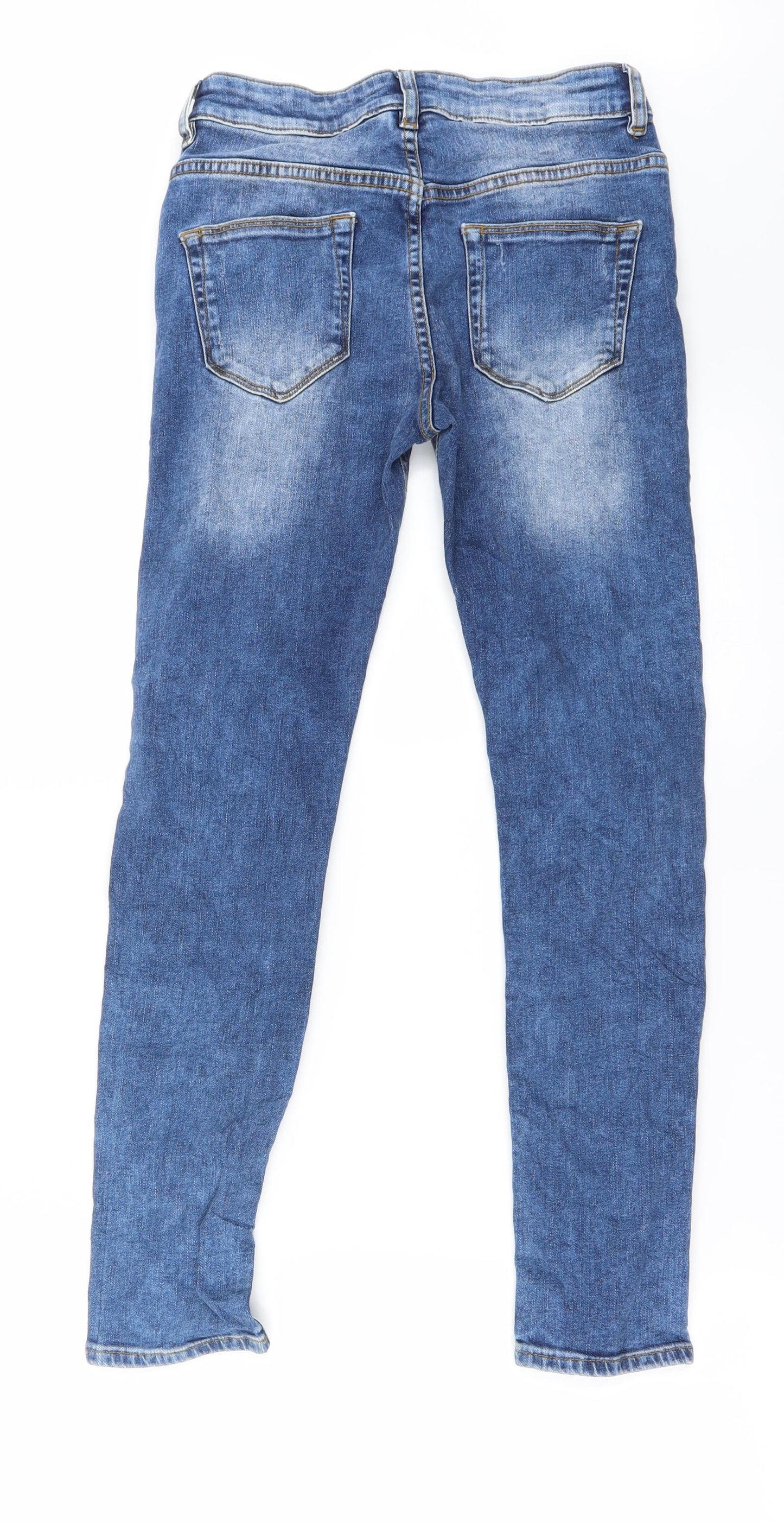 Womens UK Size 23 in Preworn Regular Fit Straight Blue Jeans
