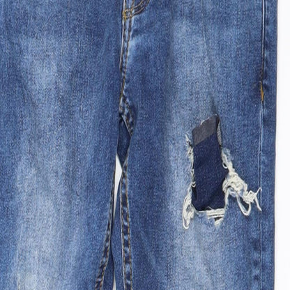Womens UK Size 23 in Preworn Regular Fit Straight Blue Jeans