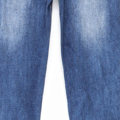 Womens UK Size 23 in Preworn Regular Fit Straight Blue Jeans