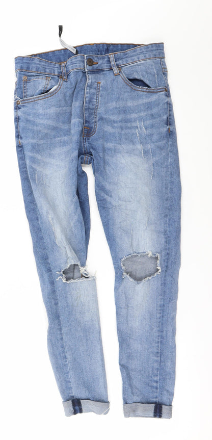Mens UK Size 30 in Preworn Regular Fit Straight Blue Jeans
