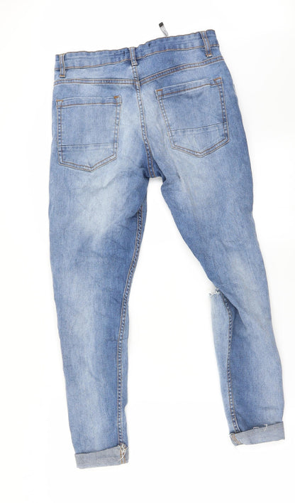 Mens UK Size 30 in Preworn Regular Fit Straight Blue Jeans