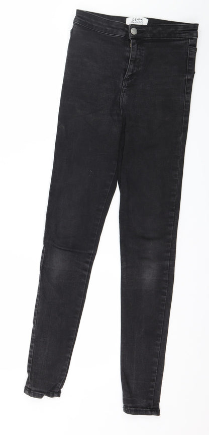 Miss Selfridge Womens Black  Denim Skinny Jeans Size 8 L28 in